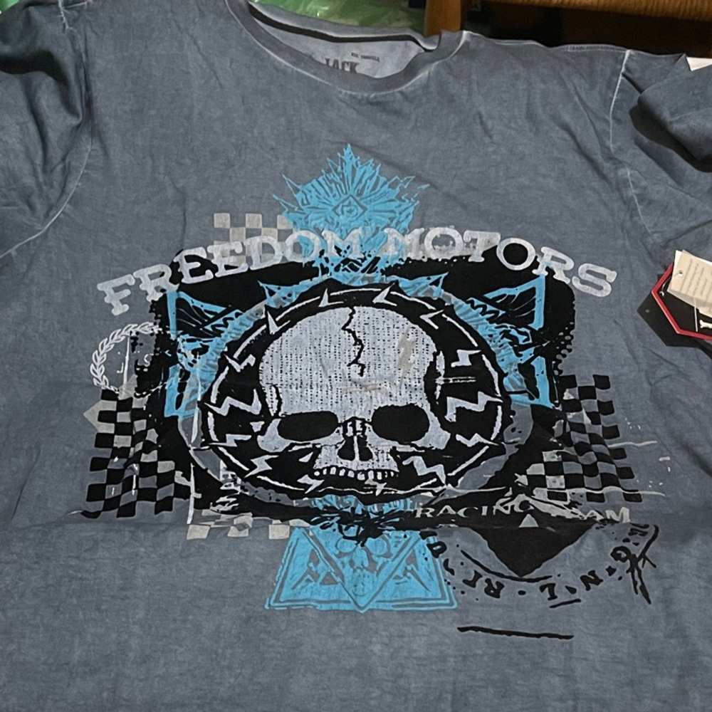 Skull Graphic Tee - Blue